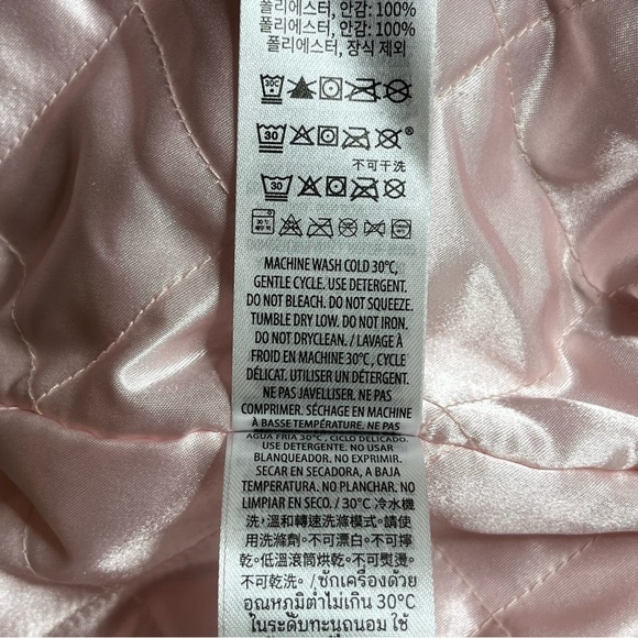 Disney Varsity Jacket Womens Mickey Mouse Pink Black Disneyland Lined Zip NEW - Picture 14 of 16